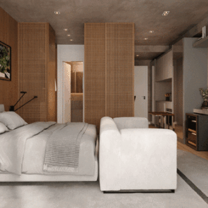 Studio com (01) uma vaga de garagem no Ecoville em frente ao Parque Barigui no condomínio Reserva Lago